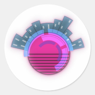Cyberpunk World City Classic Round Sticker