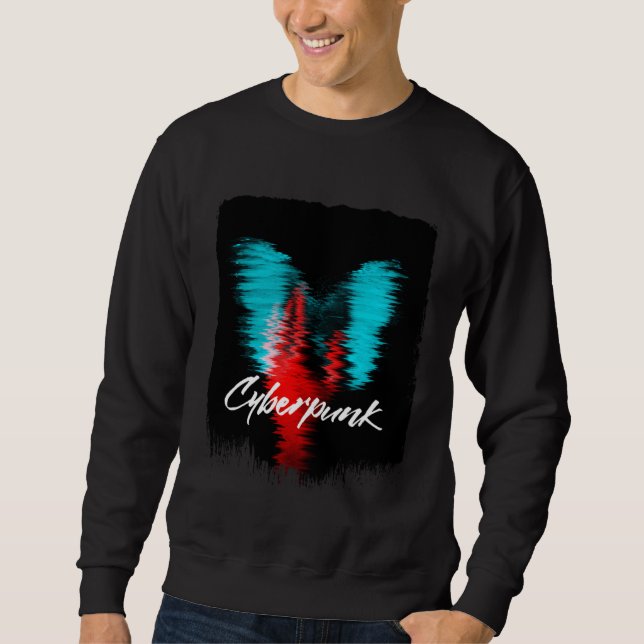 Cyberpunks Japan Streetwear Glitch 80s 90s Sad Vap Sweatshirt (Front)