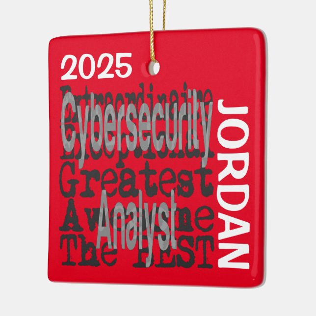 Cybersecurity Analyst Extraordinaire CUSTOM Ceramic Ornament (Left)