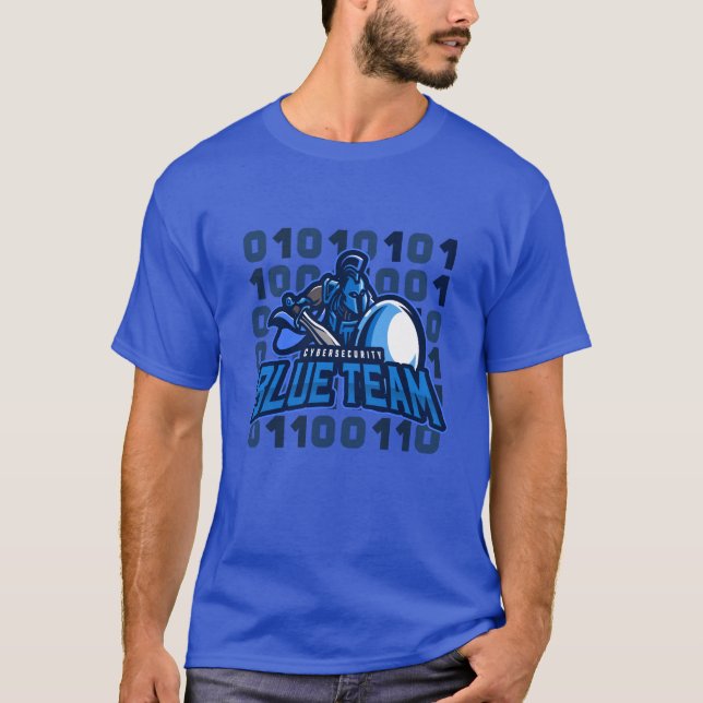 Cybersecurity Blue Team Spartan Matrix T-Shirt (Front)