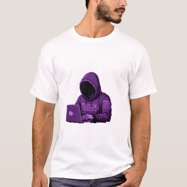 Cybersecurity Hacker Coding in Hoodie Men's Graphi T-Shirt (Front)