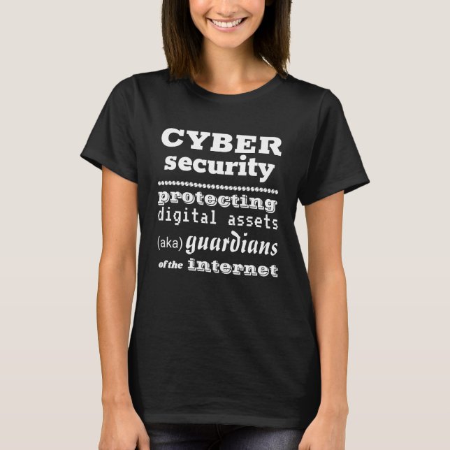 Cybersecurity Modern Cyber Security Typography T-Shirt (Front)