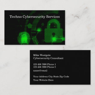Cybersecurity Services Modern Double Side Business Card