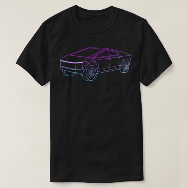CyberTrucks Line Art Futuristic Truck Cyber Design T-Shirt (Design Front)