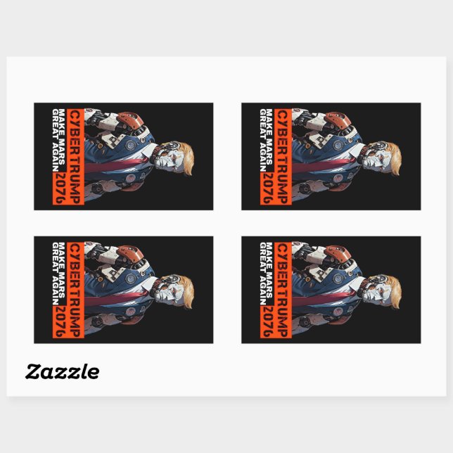 CyberTrump 2076 | Make Mars Great Again Rectangular Sticker (Sheet)