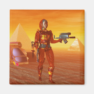 CYBORG ARES IN DESERT OF HYPERION Science Fiction Magnet