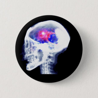 Cyborg Brain 6 Cm Round Badge