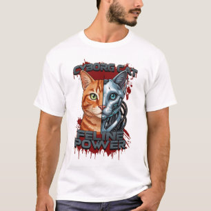 Cyborg Cat – Feline Power Mech Warrior Design T-Shirt