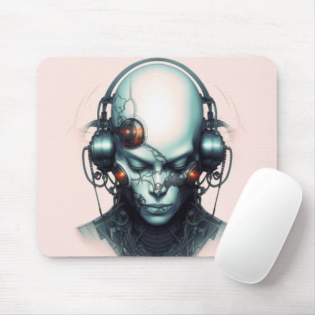 Cyborg Cyberpunk Dj Mouse Pad (With Mouse)
