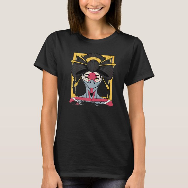 Cyborg Geisha Japanese Cyber Aesthetic T-Shirt (Front)