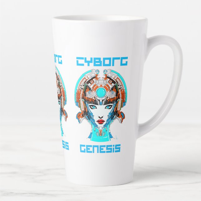 Cyborg Genesis Latte Mug (Right)