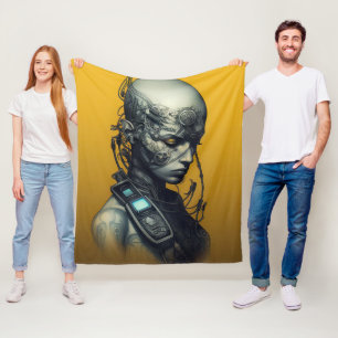 Cyborg Girl Cool Teen Fleece Blanket