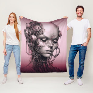 Cyborg Girl Cool Teen Fleece Blanket