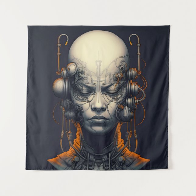 Cyborg Girl Dreamer Teen  Tapestry (Front)