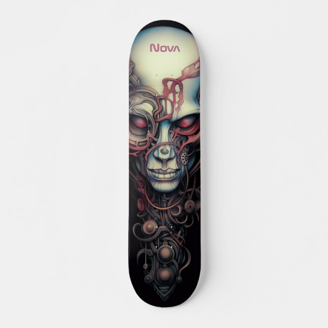 Cyborg Girl Fantastic artsy design Skateboard (Front)