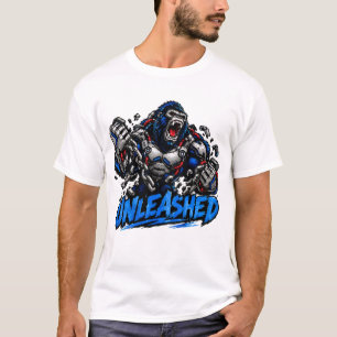 Cyborg Gorilla Gym Workout Shirt, Unleashed Beast T-Shirt