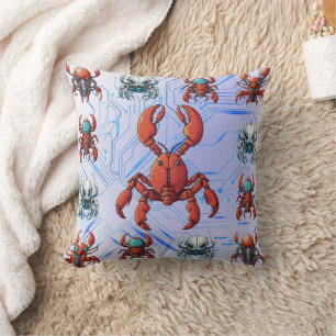 Cyborg Lobster Print Cushion