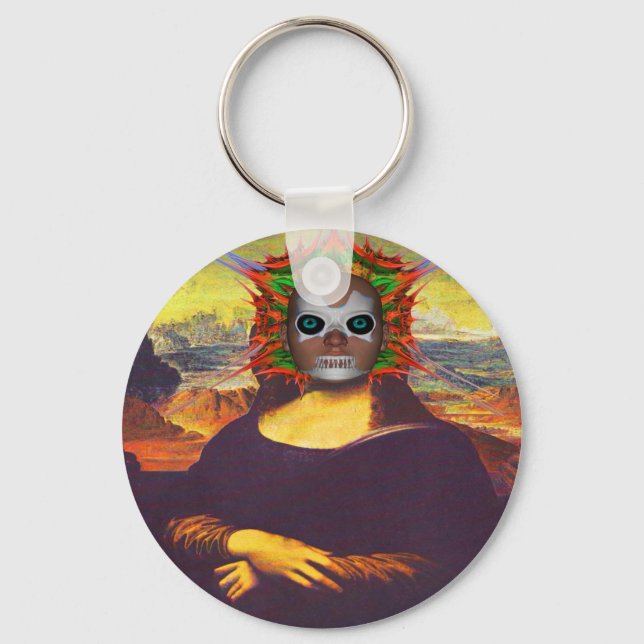 Cyborg Mona Lisa Key Ring (Front)