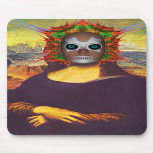 Cyborg Mona Lisa Mouse Pad
