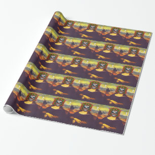 Cyborg Mona Lisa Wrapping Paper