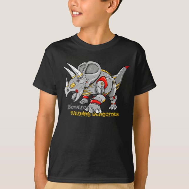 Cyborg Robot Machine Triceratops Dinosaur shirt (Front)