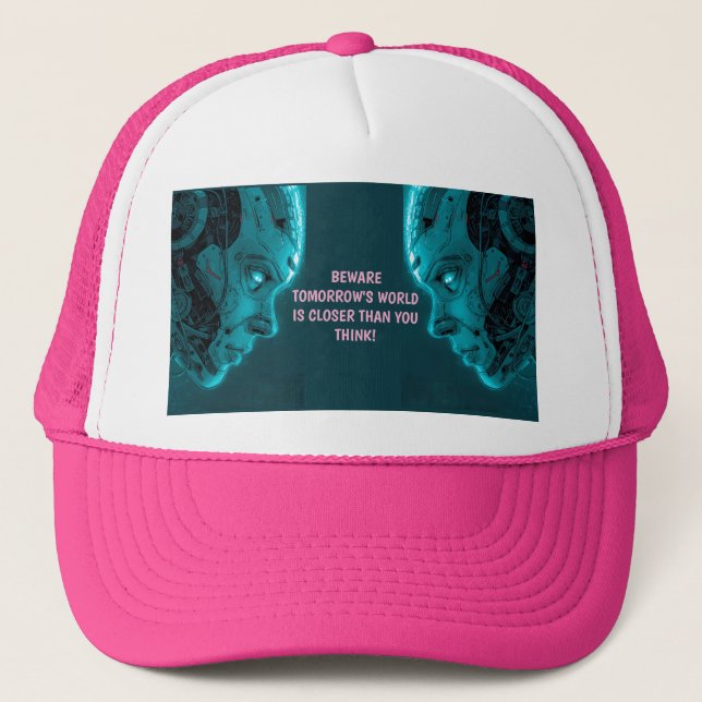 CYBORG ROBOTIC HEAD TRUCKER HAT (Front)
