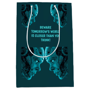 CYBORG ROBOTIC HEADCrew Socks Medium Gift Bag