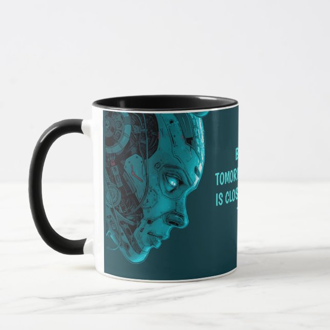 CYBORG ROBOTIC HEADCrew Socks Mug (Left)