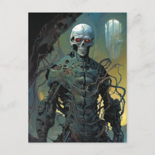 Cyborg Skeleton Futuristic Science Fiction Postcard