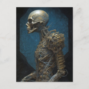 Cyborg Skeleton Futuristic Science Fiction Postcard