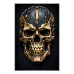 Cyborg Skull  Poster