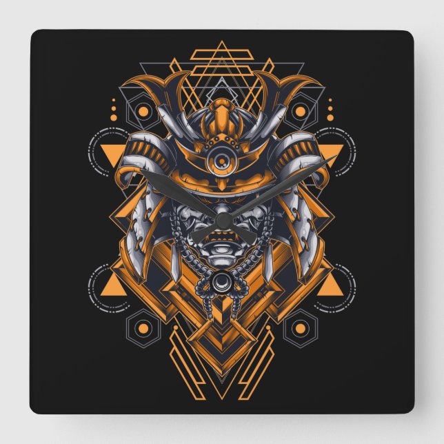 Cyborg Square Wall Clock (Front)