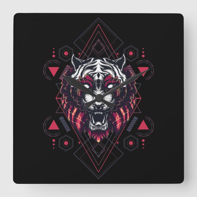 Cyborg Square Wall Clock (Front)