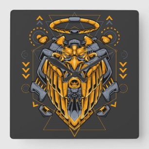 Cyborg Square Wall Clock