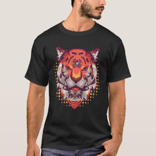 Cyborg Tiger Head Wild Cat Tiger Graphic Tiger Fac T-Shirt