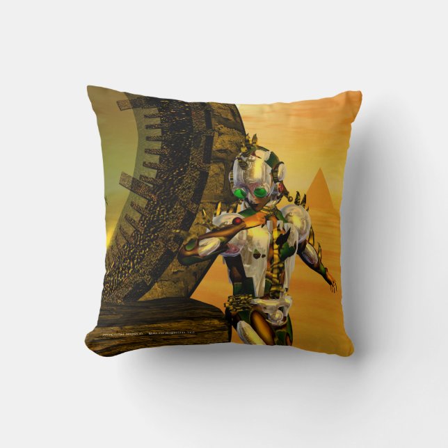 CYBORG TITAN,DESERT HYPERION Science Fiction Scifi Cushion (Front)
