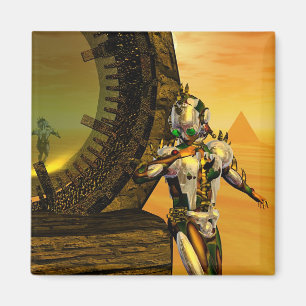 CYBORG TITAN IN DESERT HYPERION Science Fiction, Magnet