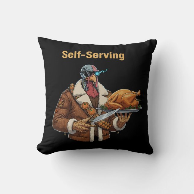  Cyborg Turkey's Thanksgiving Revenge Cushion (Front)