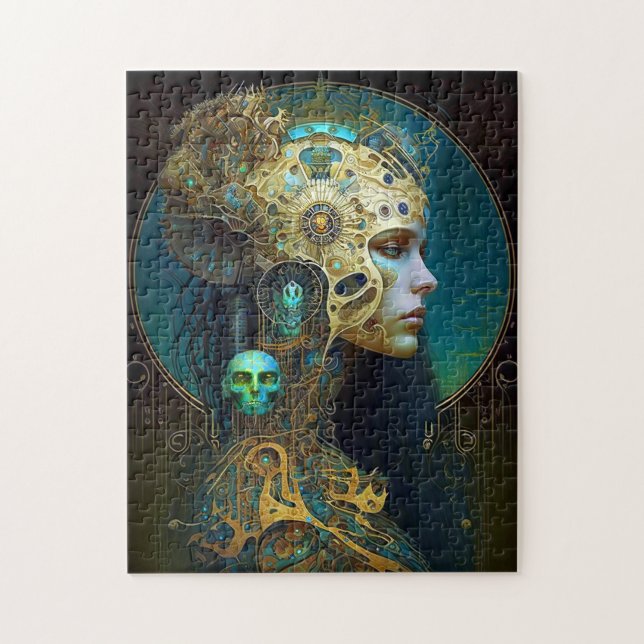 Cyborg Woman Fantasy Sci-Fi Art Jigsaw Puzzle (Vertical)