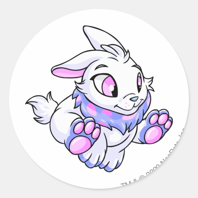 Cybunny Blue Classic Round Sticker (Front)