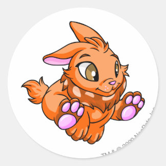 Cybunny Orange Classic Round Sticker