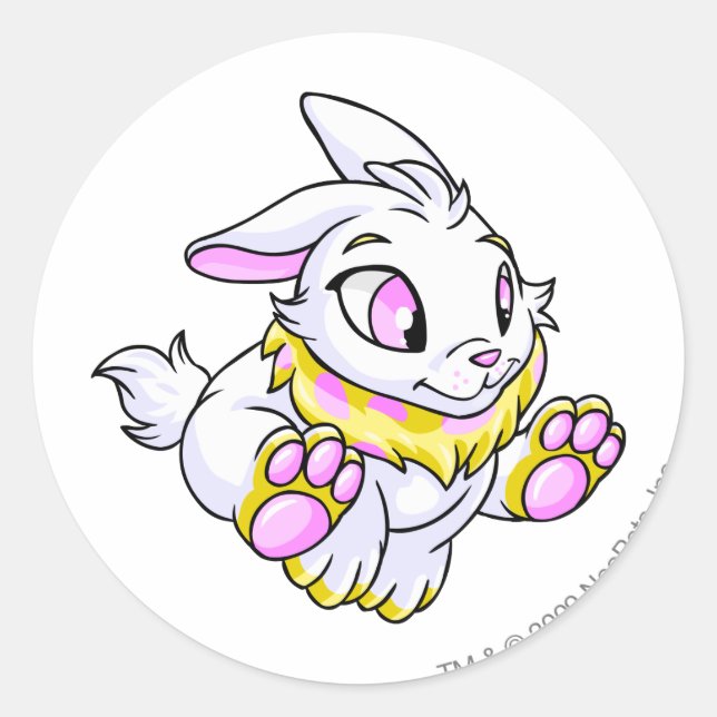 Cybunny Yellow Classic Round Sticker (Front)