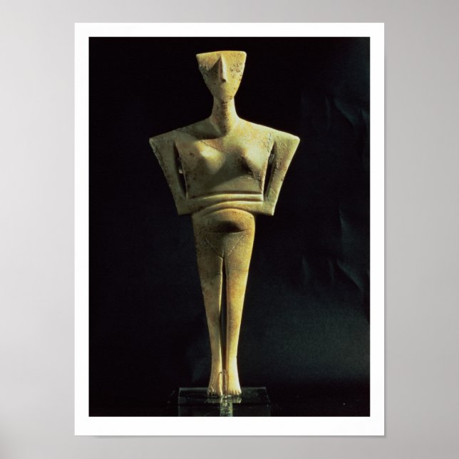 Cycladic female figure, from the Island of Amorgo, Poster (Front)