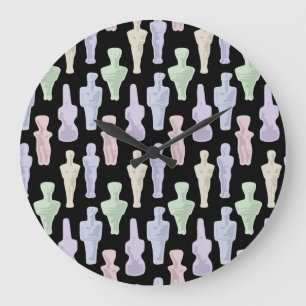 Cycladic Figurines Large Clock
