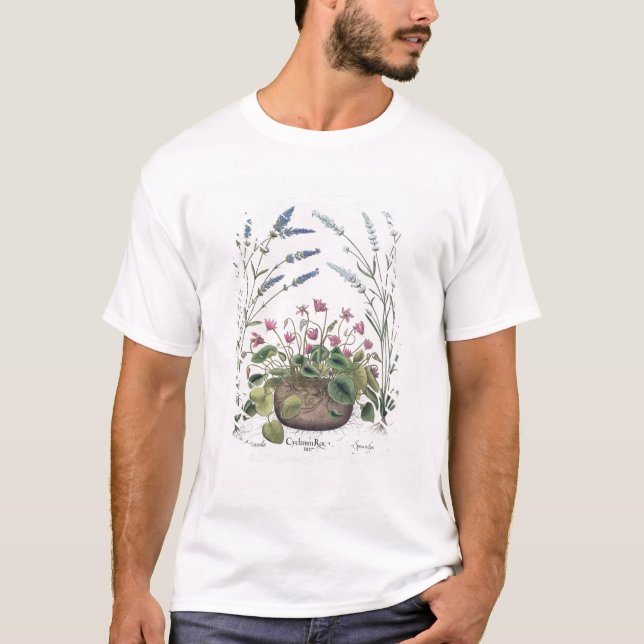 Cyclamen and Lavender: 1.Cyclamen Romanum; 2.Spica T-Shirt (Front)