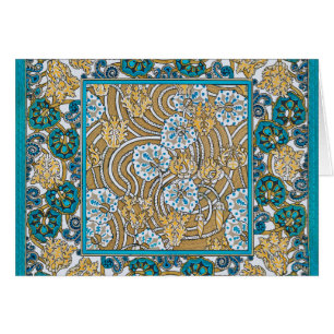 cyclamen blue art nouveau flower botanical
