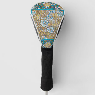 cyclamen blue art nouveau flower wallpaper golf head cover