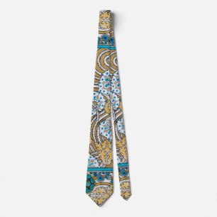 cyclamen blue art nouveau flower wallpaper  tie