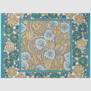 cyclamen blue art nouveau flower wallpaper tissue paper