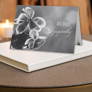 Cyclamen Flowers and Candle Illustration Sympathy Card